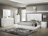Manhattan Nightstand Lacquer Finish with Geometric Design and Velvet-Lined Drawers for Modern G150108684