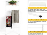 5-Tier 57.7 in. Farmhouse Wall Mounted Ladder Quilt Rack with Shelf, White 81175418