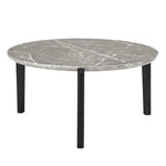 ZUN Living Room Coffee Table: Modern and stylish 36 inch round small coffee table, imitation marble W1781P178604