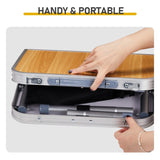 Outdoor Folding Camping Table, 2ft Portable Pinic Table with 3 Adjustable Height, Small Aluminum 32047612