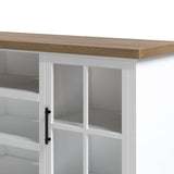 67 inch TV Stand Console for TVs up to 80 inches, No Assembly Required, Jasmine Whitewash and B108P160165