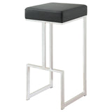 Black and Chrome Upholstered Bar Stool B062P145679