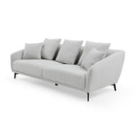 ZUN Modern Fabric Upholstered Sofa with Three Cushions, 2 Pillows, Light Grey W876112686