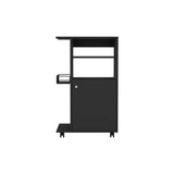 Clip Kitchen Cart, Single Door Cabinet, Four Casters -Black B07091839