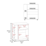 FM FURNITURE Linden Kitchen Cart with Microwave Shelf. Open Storage. and Two-Door Cabinet. Wengue B128P283299