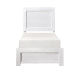White Finish Twin Size Panel Bed Wooden Bedroom Furniture 1pc, Bed in a Box B011P248600