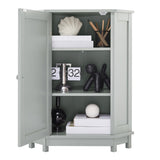 Grey Bathroom Cabinet Triangle Corner Storage Cabinet with Adjustable Shelf Modern Style MDF Board N725P172615E