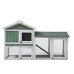 ZUN Large Wooden Rabbit Hutch Indoor and Outdoor Bunny Cage with a Removable Tray and a Waterproof Roof, W2181P146767