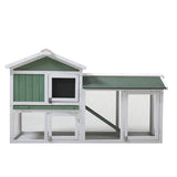 ZUN Large Wooden Rabbit Hutch Indoor and Outdoor Bunny Cage with a Removable Tray and a Waterproof Roof, W2181P146767