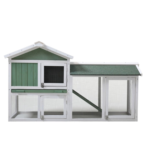 ZUN Large Wooden Rabbit Hutch Indoor and Outdoor Bunny Cage with a Removable Tray and a Waterproof Roof, W2181P146767