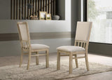 ZUN Brutus Set of 2 Reclaimed Wheat 19" Wide Contemporary Fabric Dining Chair B061110736