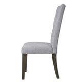 Grey and Grey Oak Side Chair with Button Tufted B062P182719