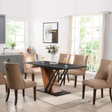 61.81 inch Extendable Dining Table, Modern Geometric Rectangular Table with Sturdy Metal W2317P251950