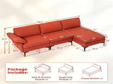 Modular L-Shaped Sectional Sofa, 95 Inch Multi-Functional Linen Fabric Couch with AC & USB Charging 71326154