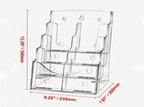 4-Tier Acrylic Brochure Holder 8.5 x 11 Inch, Clear Plastic Literature Display Stand with Removable 97573152