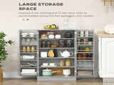 Simple Triamine Adjustable Shelves Sideboard With Door Cabinet White, Gray-AS 02962653