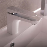 DAX Single Handle Bathroom Faucet White Finish B2702P227033