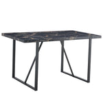 ZUN Industrial rectangular MDF black dining table for 4-6 people with 1.5 inch thick MDF top and black W1151P185154