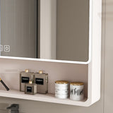 Aluminium Medicine Cabinet Mirror, 35 x 28 Inches Medicine Cabinet with 3 Colors LED Light and W2700P269441