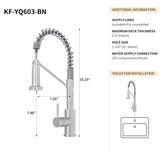 Bothwa Home CUPC Certified 19" Single Handle Kitchen Faucet B2724P262354