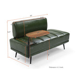 55"Inch Width Modern End of Bed Bench,Green Faux Leather Upholstered With side table, 360-degree W2677P196638