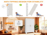 61'' 2 Shapely Doors Cabinet, Metal Storage Cabinet with Doors and Adjustable Shelves, for Bedroom, 54735859