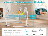 3-Level Height Adjustable Baby Bouncer with Multiple Play Toys, Stable Metal Frame Jumper - Blue 33947624