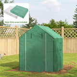 2-piece greenhouse replacement cover, 4.7'x 4.7'x 6.4 'white and green 80768348