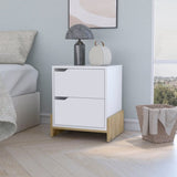 ZUN Lovell Nightstand with Sturdy Base and 2-Drawers B128P148740