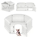 White HDPE Pet Playpen - 6-Panel Design , 18"x18.5" Door, 21.5 lbs Net 74795646