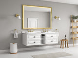 60 x 48 Inch LED Bathroom Mirror with Aluminum Frame, Wall Mounted Vanity Mirror, Anti-Fog, Memory, W2287P279113