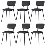 Set of 6 Modern Padded Dining Chairs for Kitchen Bar Office Chair, Black 09325536