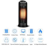 1500W Quiet Space Heater - PTC Ceramic Heating, 3 Modes , 12-Hour Timer & Remote 62596965