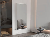 Montauk 5-Shelf Wall Mounted Shoe Cabinet with Mirror Door White B06280104
