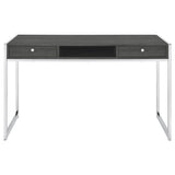 ZUN Weathered Grey 2-drawer Writing Desk B062P153657