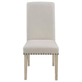 Beige and Pine Upholstered Parsons Dining Chair B062P153699