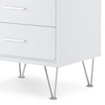 ZUN White 2-Drawer Accent Table with Hairpin Legs B062P181399