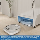 Robot Vacuum Stand Cabinet with Wheels, Sweeping Robot Storage Rack with Doors and Drawers, Side W282P296230