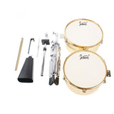 13" & 14" Timbales Drum Set with Stand and Cowbell Golden 14189805