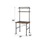 Ensata Rustic Oak & Black Finish Writing Desk B2726P268037