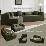 127.5'' Modern Minimalist Sofa With Deep Seat,No Assembly Needed 37328762