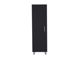 Storage Cabinet 71"H with 5-Tier Shelf, 3 Broom Hangers and Metal hardware, Black B097P221373