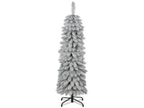 5ft Slim Pencil Artificial Christmas Tree Snow-Flocked Xmas Tree with 301 Lifelike Branch Tips, 52683868