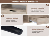 36.5" Rustic Coffee Table with Drawer & Open Shelves, Engineered Wood Center Table for Living Room 76789697
