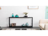 Triamine Board Cross Iron Frame Porch Table Sofa Side Table Black Wood Grain 72302978