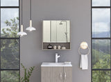 Medicine Cabinet, One Open Shelf, Three Interior Shelves, Light Gray B097133185