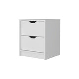 White 2-Drawer Nightstand B062P175091