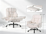 5-Level Flip-Up Armrest Ergonomic Office Chair with Retractable Footrest, Teddy Fleece Reclining 50465203