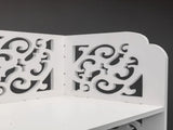 5 Tiers White Shoe Rack, Wood-plastic Board Carved Hollow Shoe Storage Rack, Waterproof Damp Proof 20738386