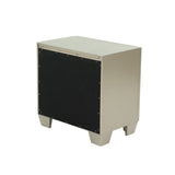 Contemporary 2 Drawers Nightstand In Silver SR014981